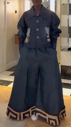 Blue Loose Denim Suit