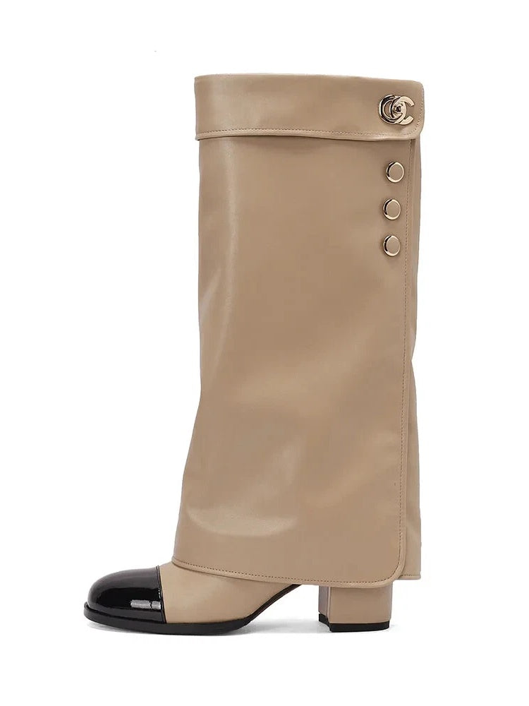Genuine Leather Knee High Boots