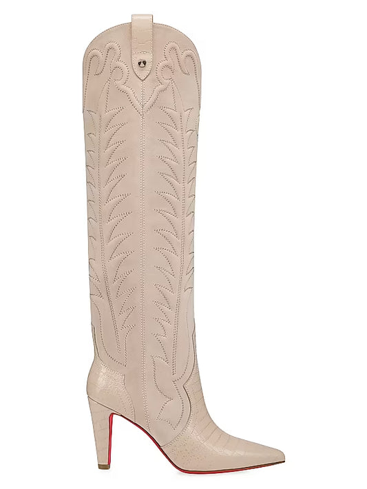 85MM Leather Boots (Nude)