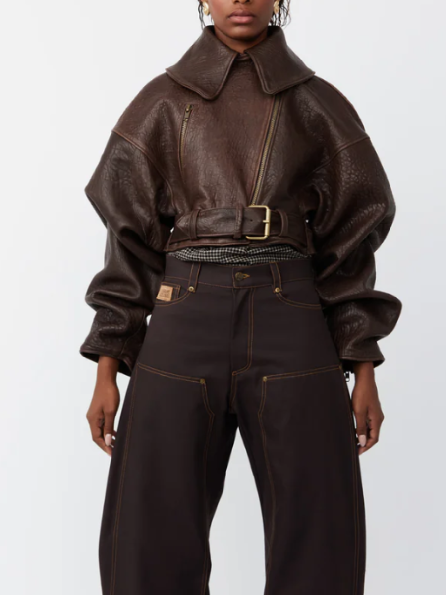 Leather Buckle Coat