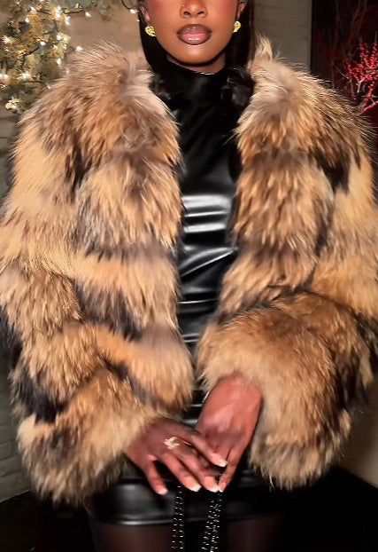 Luxury Women's Raccoon Fur Jacket