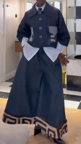 Blue Loose Denim Suit