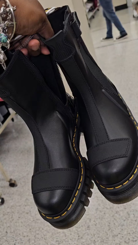 Martin Boots With Black Soft Patent Leather Upper