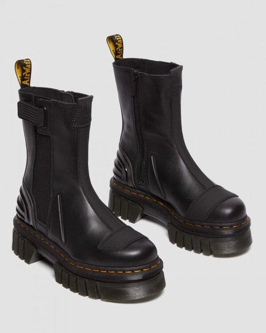 Martin Boots With Black Soft Patent Leather Upper
