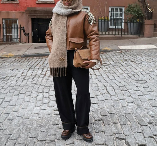 Classic Engraved Leather Jacket
