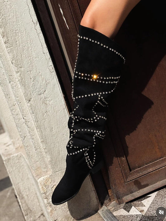 Luxury Sparkling Diamond Boots