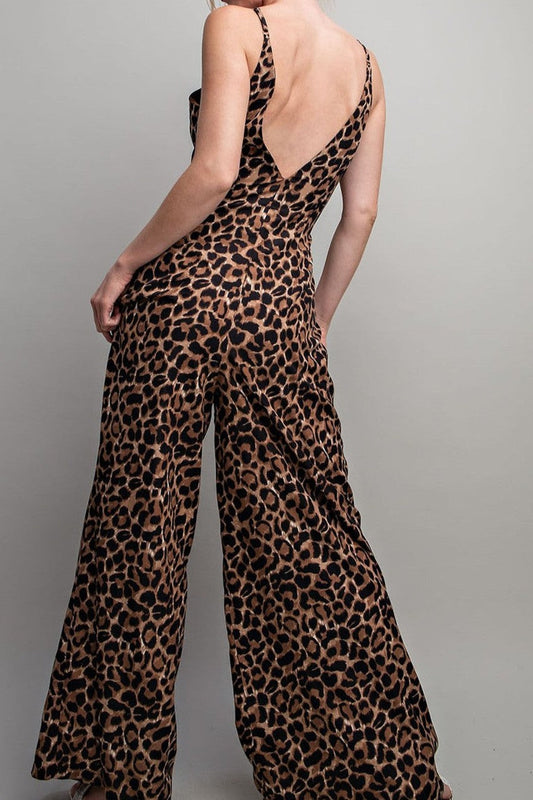 Leopard Print Wide-leg Bodysuit