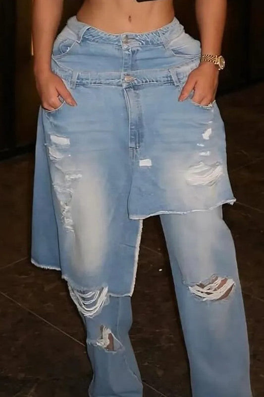 Y2K Jeans Irregular Hem