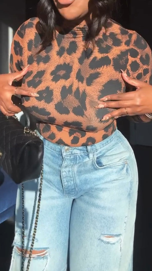 Leopard Print Elastic Top