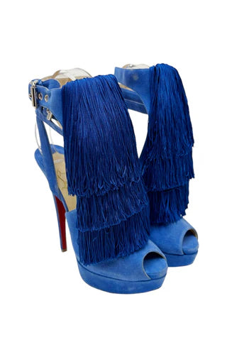 Blue Tassel High Heels