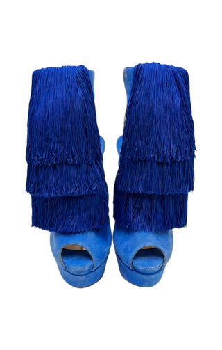 Blue Tassel High Heels