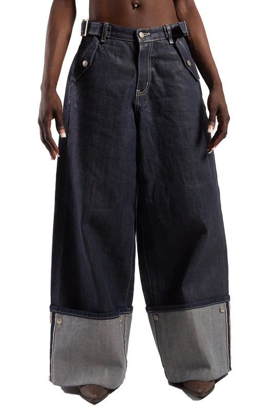 Batik Loose Two-tone Jeans