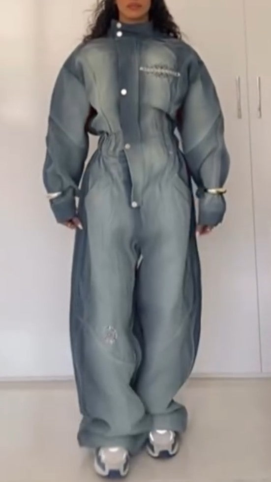 Casual Loose Niche Denim Jumpsuit