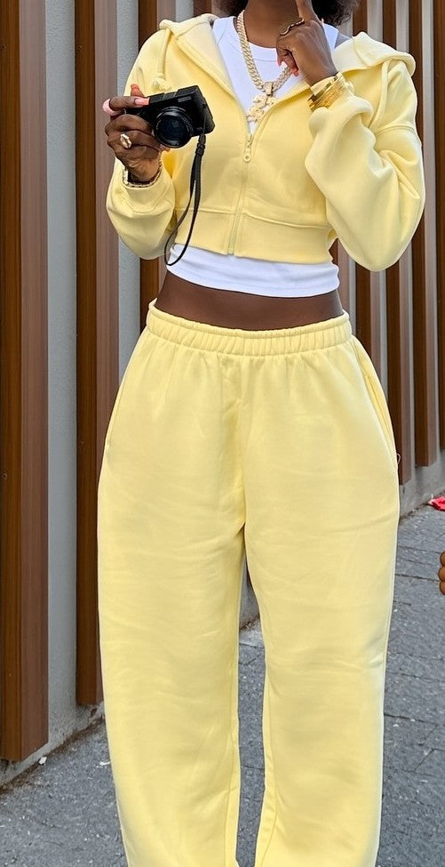 Yellow High Waist Sports Suit