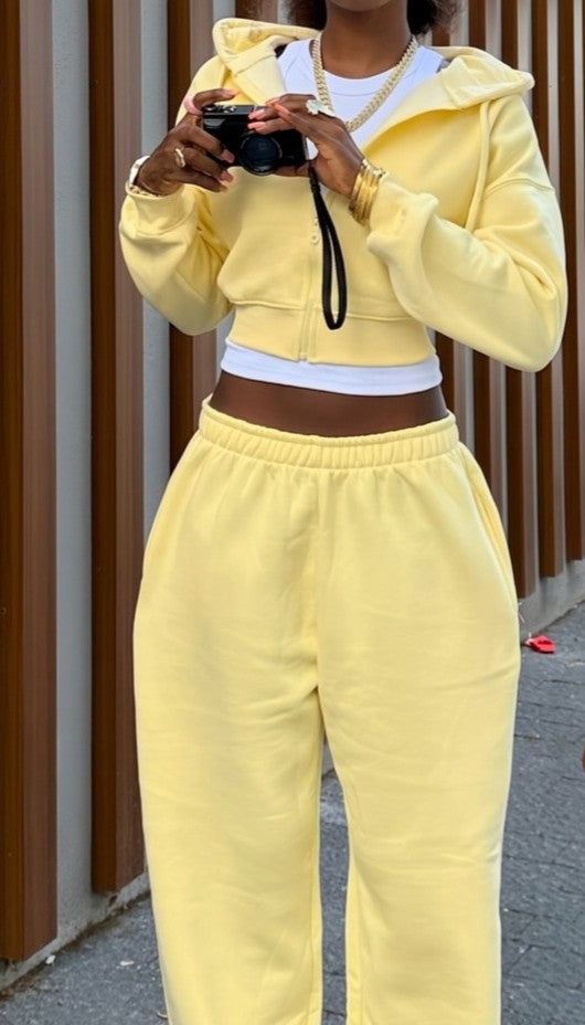 Yellow High Waist Sports Suit