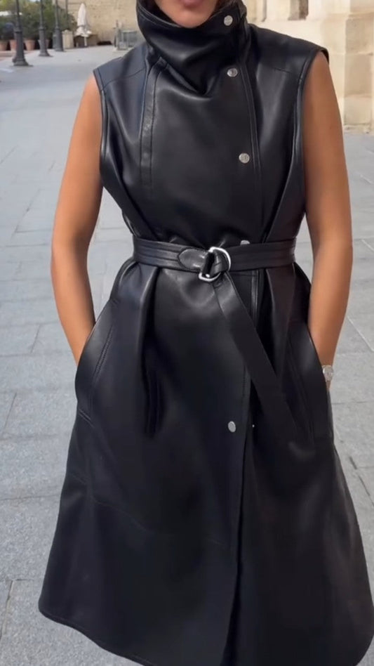 Temperamental Faux Leather Long Skirt