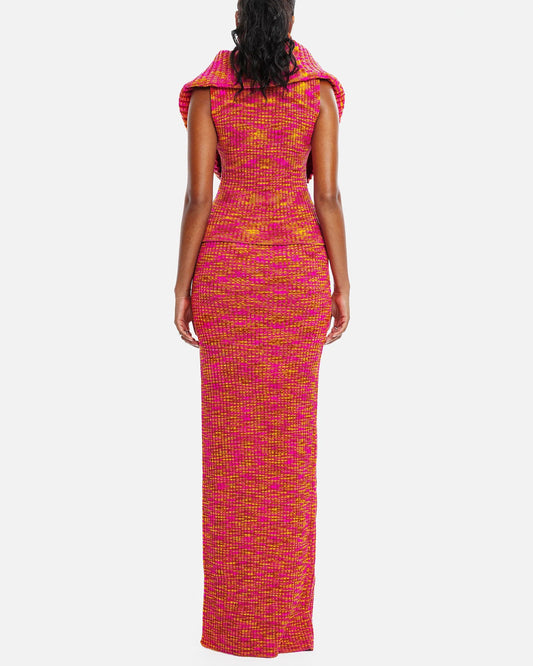 Slit Knitted Dress Suit