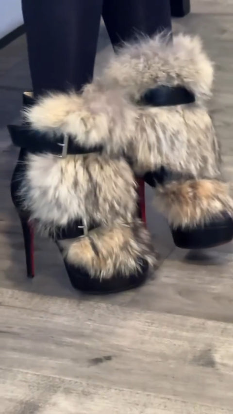 Platform Boots With Red Soles And High Heels