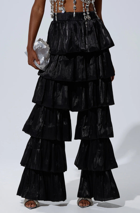 Black Ruffled Trousers