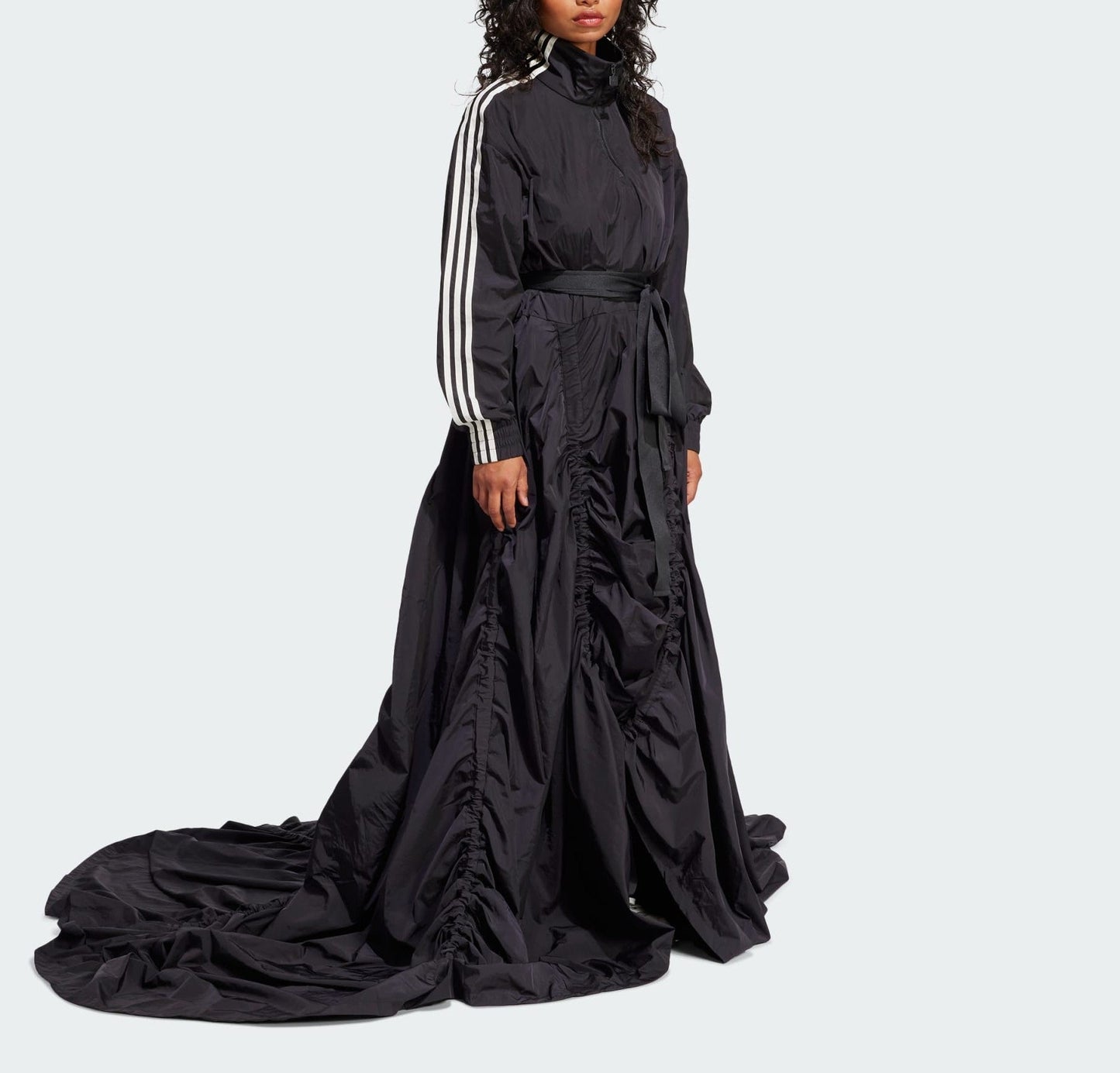 Zippered Waist-Cinching Sporty Casual Maxi Dress