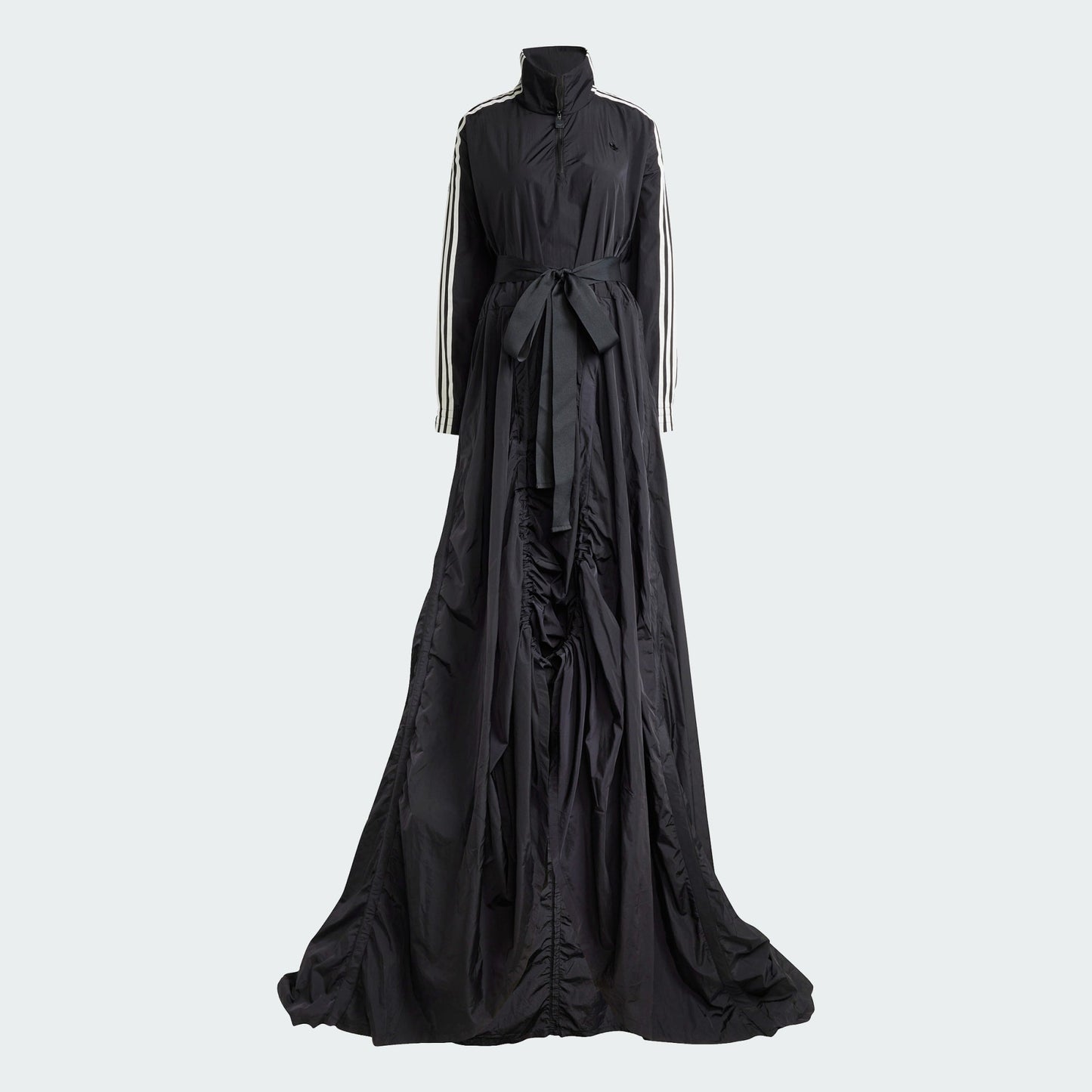 Zippered Waist-Cinching Sporty Casual Maxi Dress