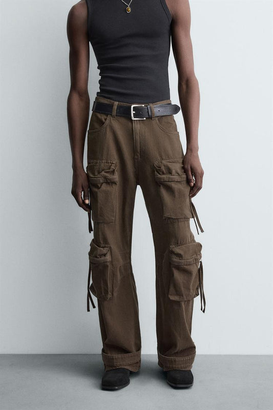 Denim Work Pants With Pockets