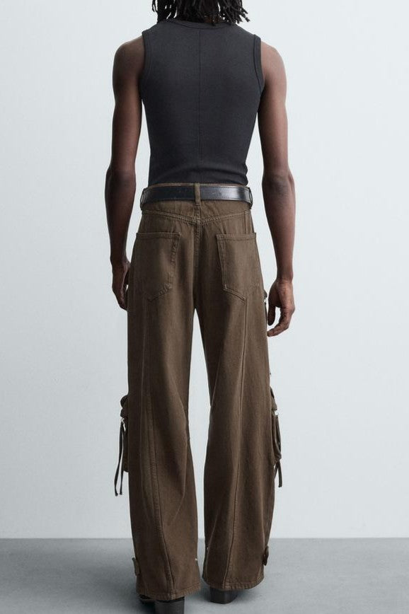 Denim Work Pants With Pockets