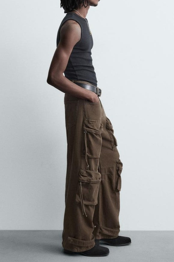 Denim Work Pants With Pockets