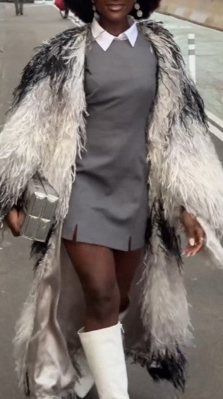 Black And White Fur Coat（Free shipping）