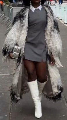 Black And White Fur Coat（Free shipping）