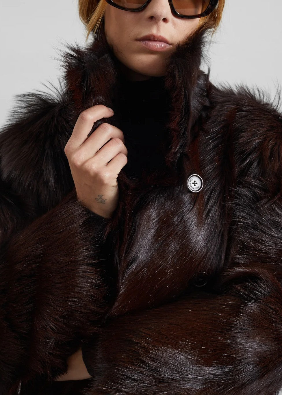 Funnel-neck Fur Coat（Free shipping）