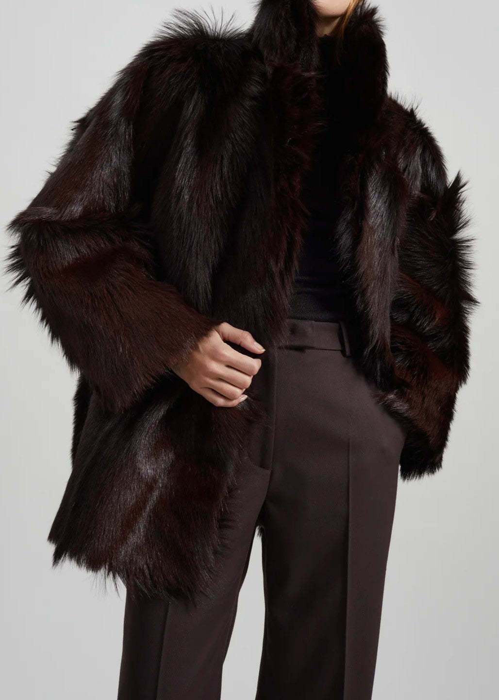 Funnel-neck Fur Coat（Free shipping）