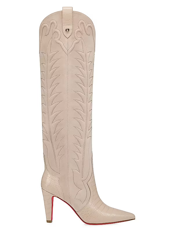 85MM Leather Boots (Nude)