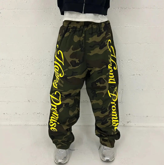 Camouflage Pants With English Letters