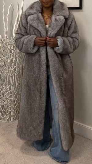 Eco-friendly Faux Fur Trench Coat（Free shipping）