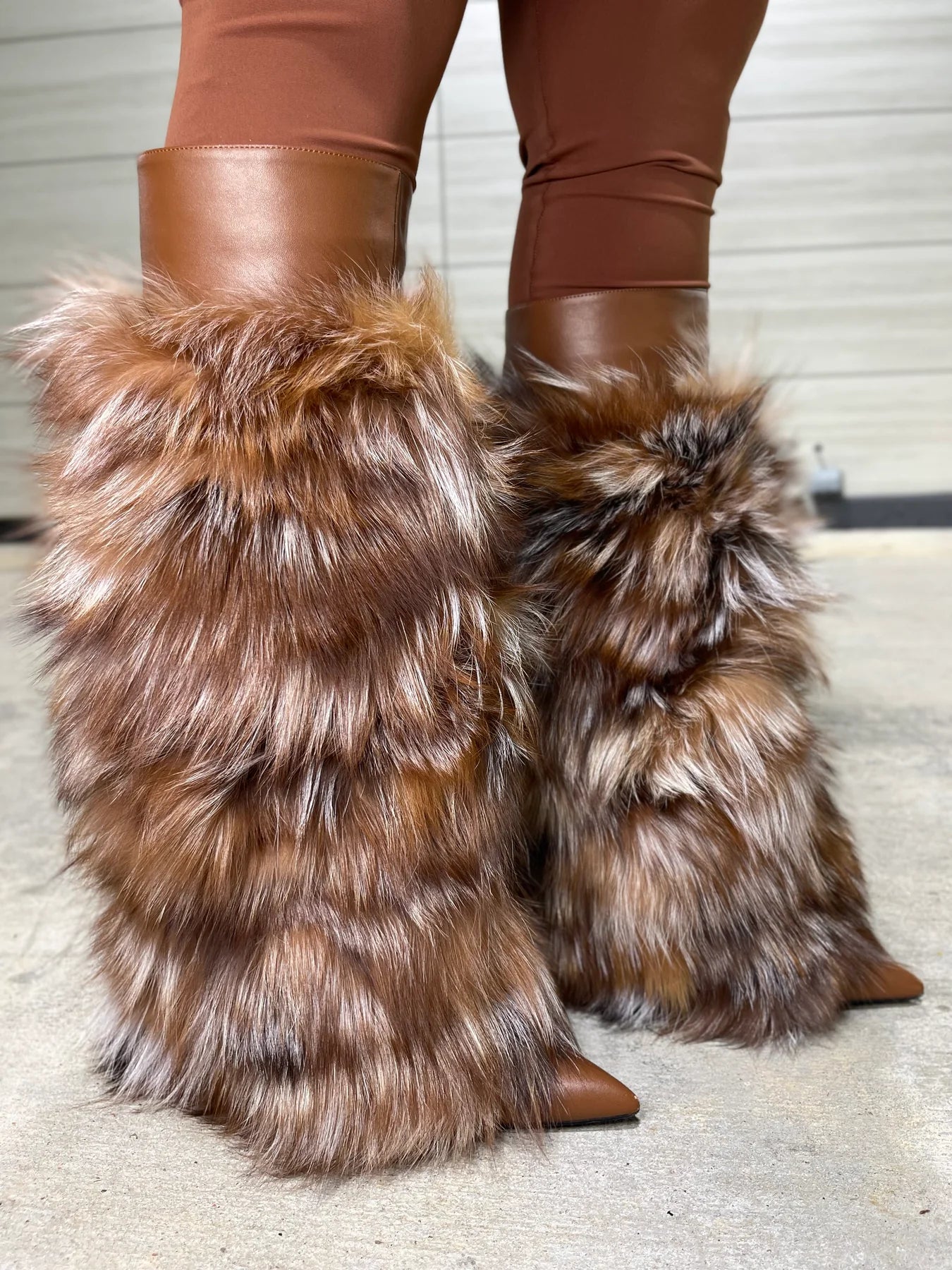 REAL FOX FUR BOOTS