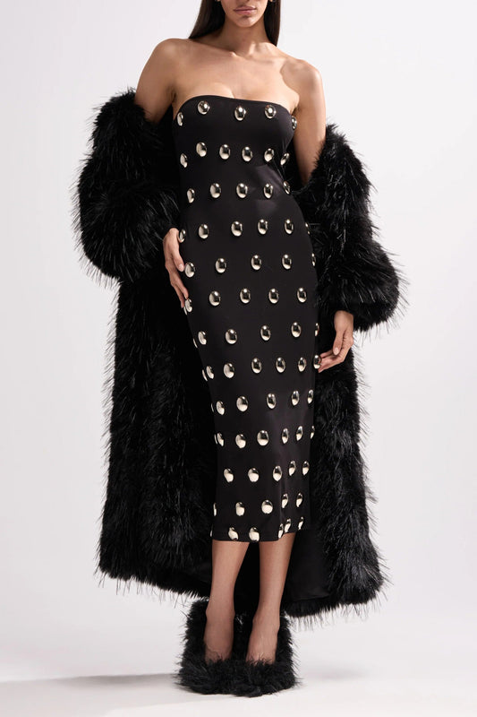 Midi Dress With Metallic Details