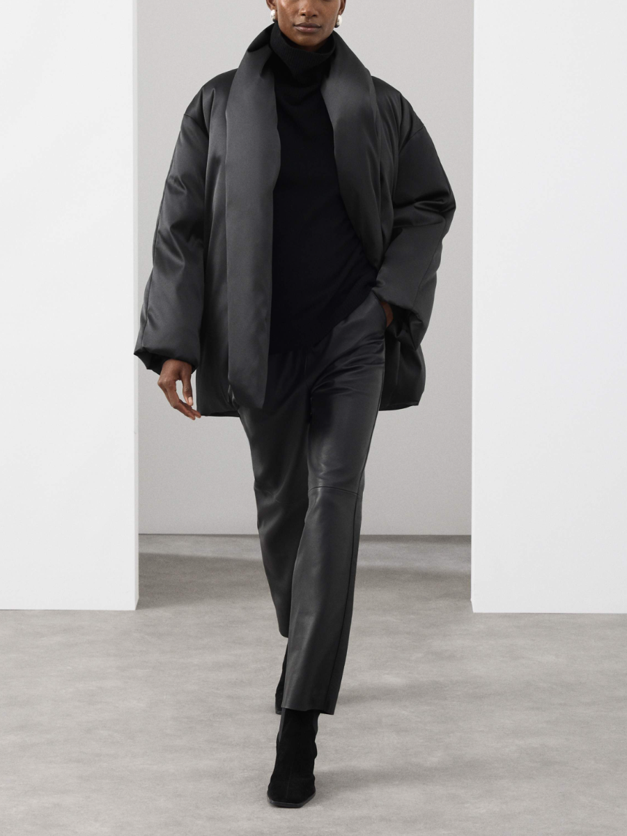 Smooth Satin High Neck Coat（Free shipping）