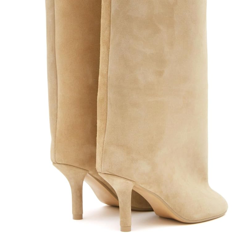 Women's Over-the-knee boots, Long Plush Square-toe Ankle Boots