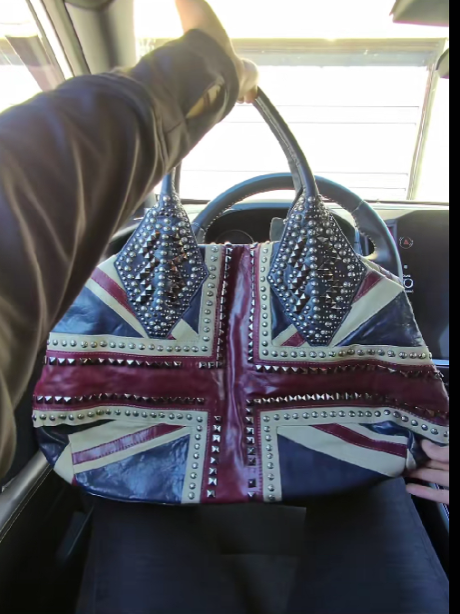 Studded Flag Bohemian Shoulder Bag