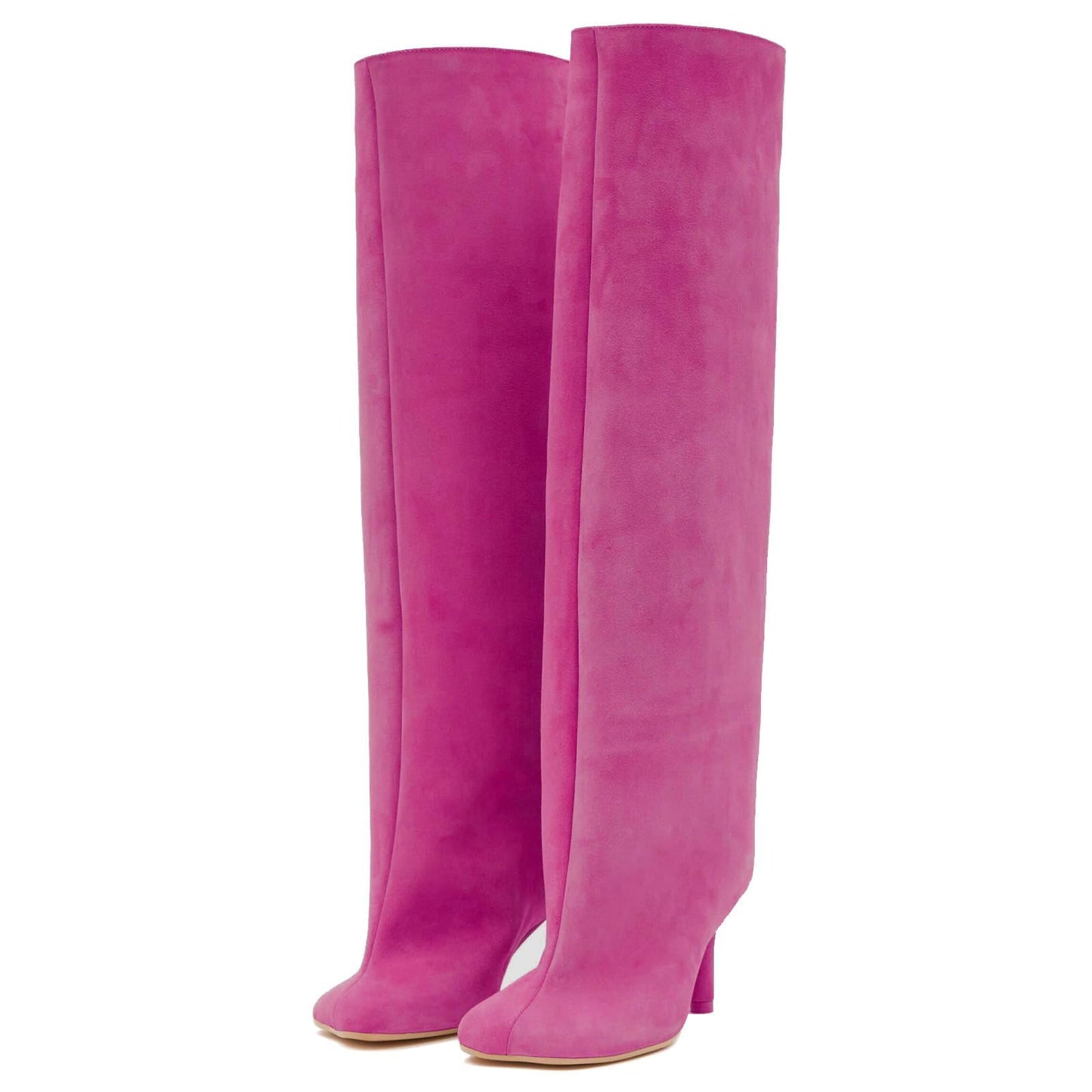 Women's Over-the-knee boots, Long Plush Square-toe Ankle Boots