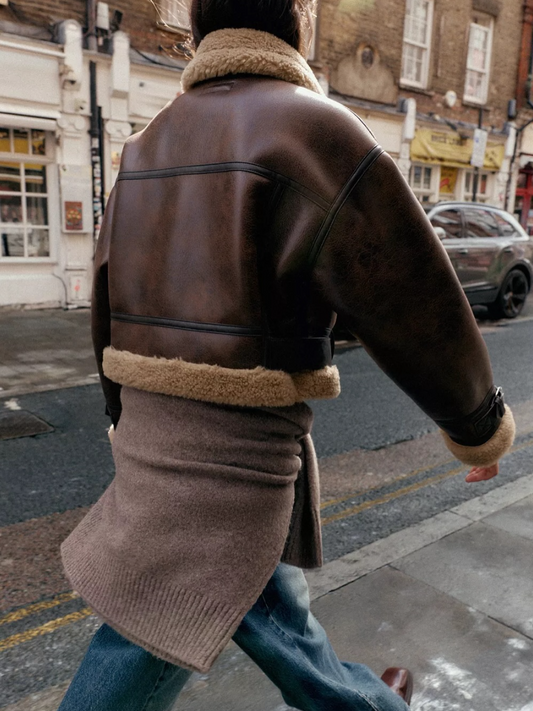 Lambskin Retro Leather Coat（Free shipping）