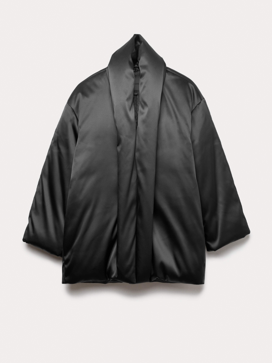 Smooth Satin High Neck Coat（Free shipping）