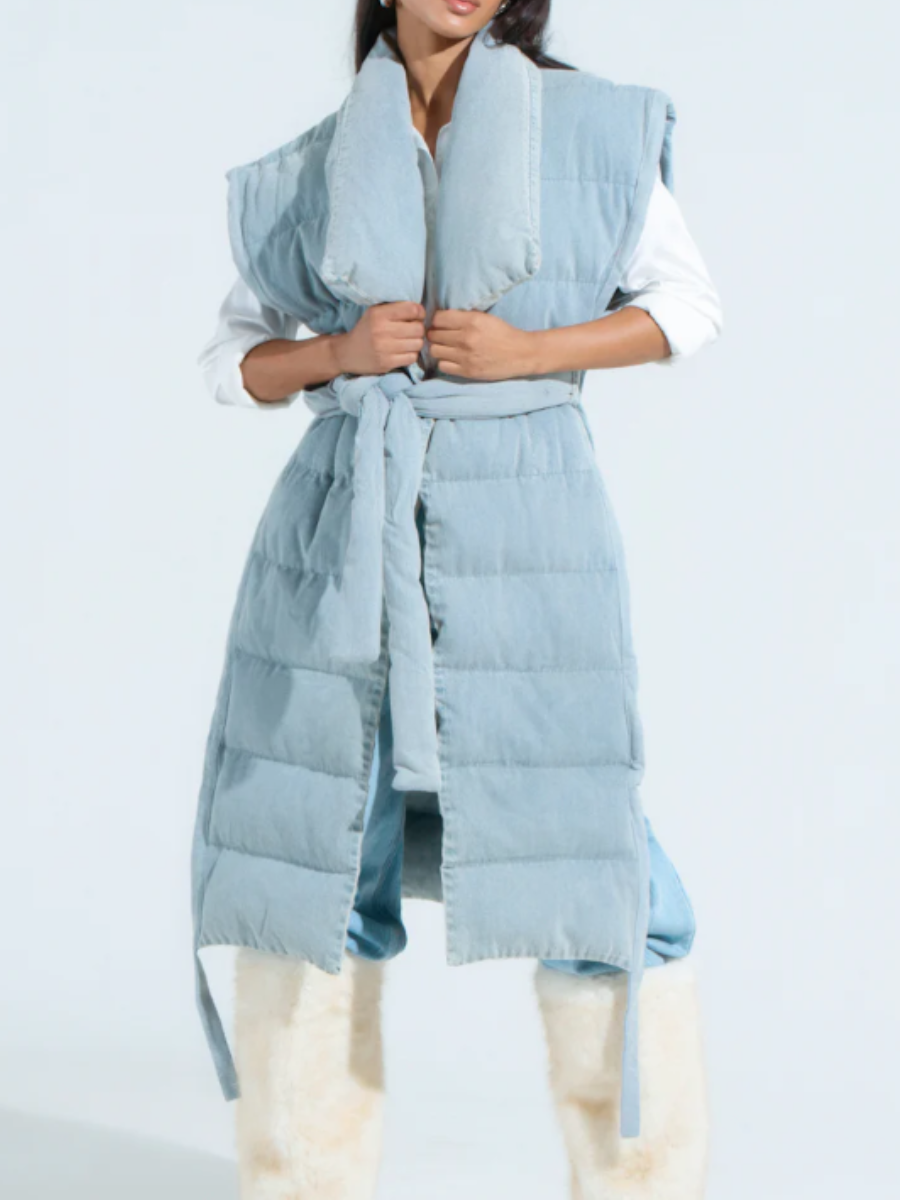 Light Denim Down Vest