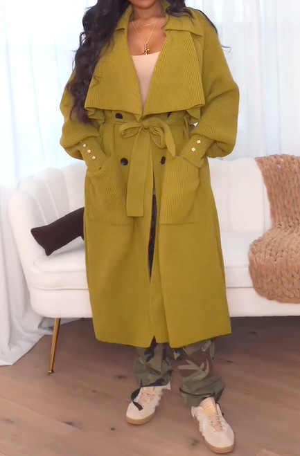 The Chic Knit Trench Coat Cardigan