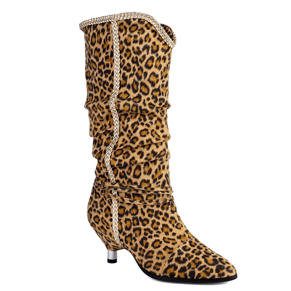 Leopard Print Suede Ankle Boots（Free shipping）