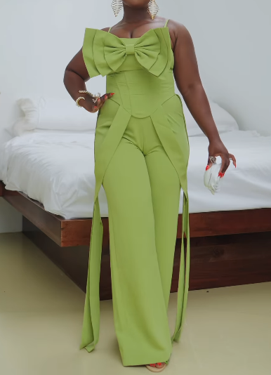 Adorable Green Bow 2pc Set