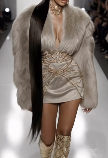 Demure Faux Fur Mini Dress（Free shipping）