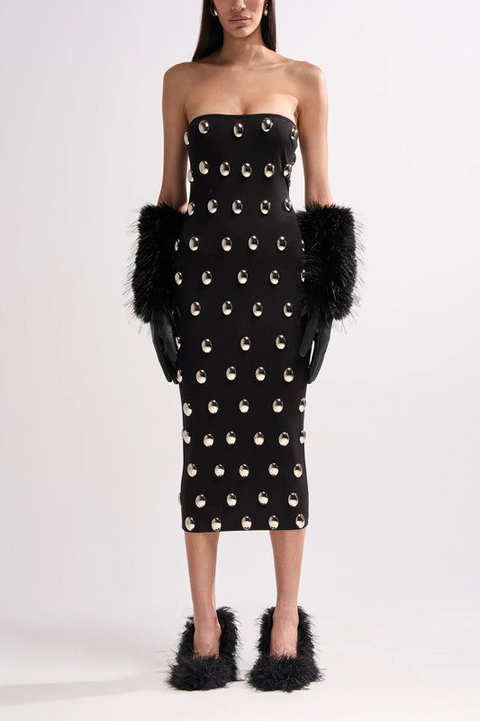 Midi Dress With Metallic Details