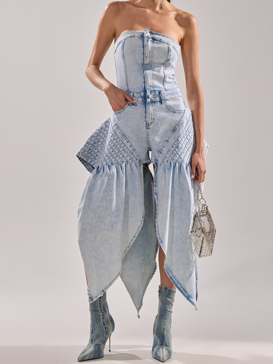 Washed Denim Jumpsuit